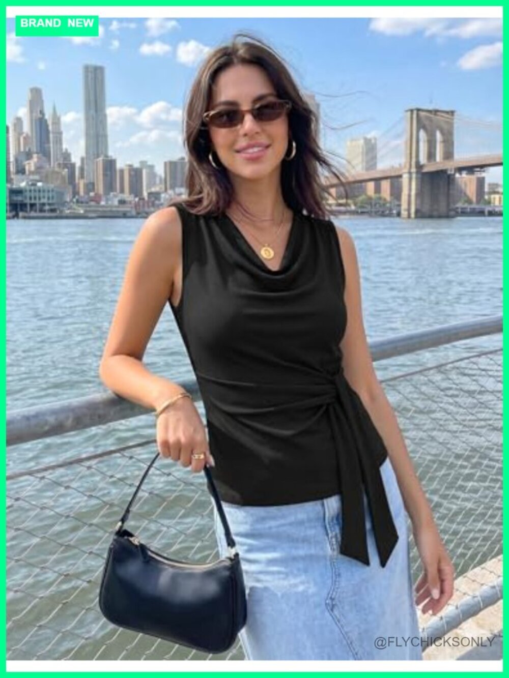 Cowl Neck Sleeveless Tank Top Ribbed Knit Blouse Business Casual Work Tops for - Picture 2 of 7